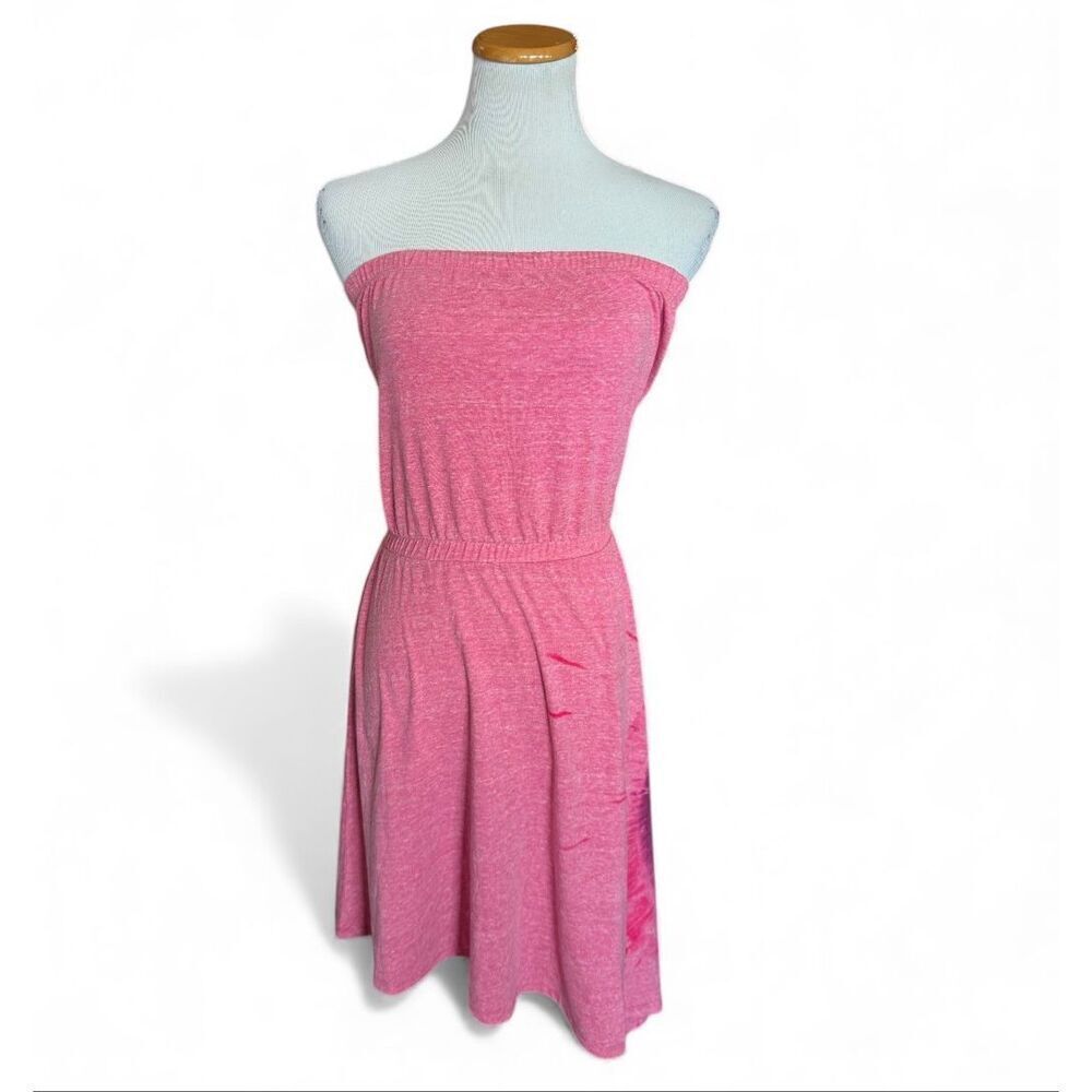 NWT Womens Mudd Pink Sunburst Print Asymmetrical Tube Dress - Sz S